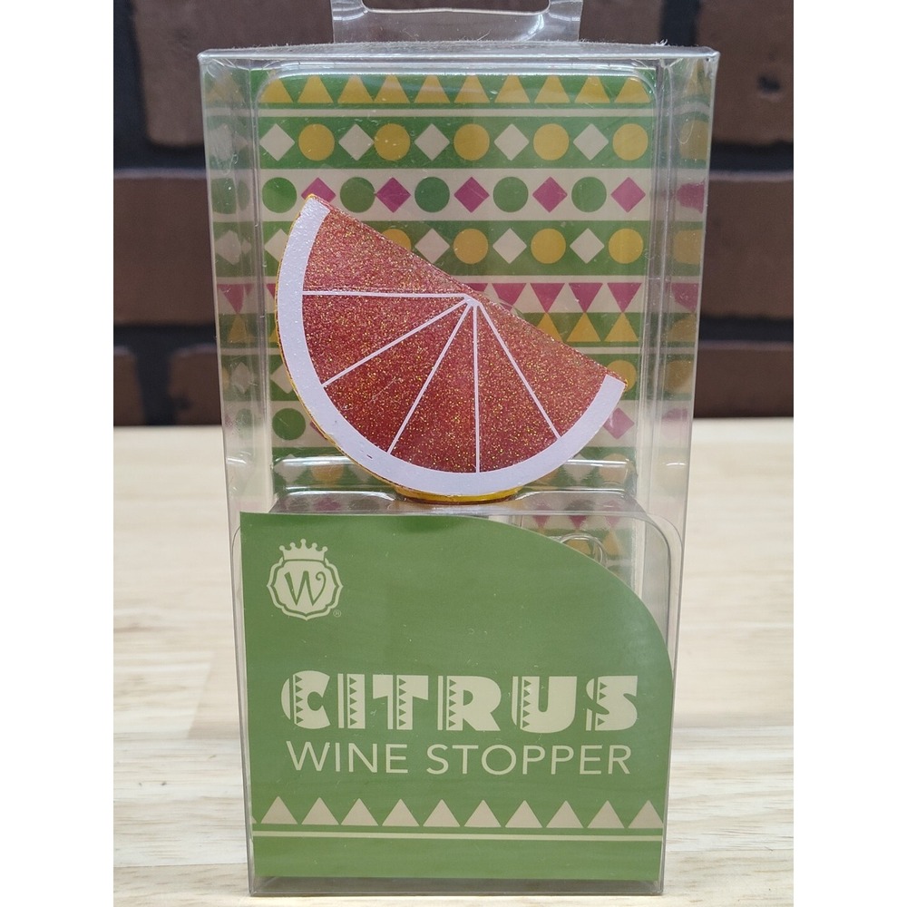 WILD EYE DESIGNS CITRUS FRUIT WINE BOTTLE STOPPER HANDCRAFTED METAL NEW TROPICAL